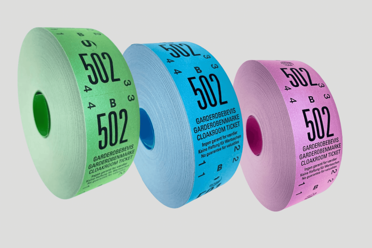 2-Part Thermal Cloakroom Tickets in Roll Tickets JM Band®