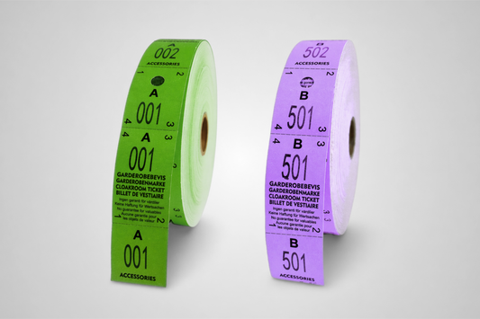 Tickets de vestiaire en rouleau 3 volets – offre spéciale