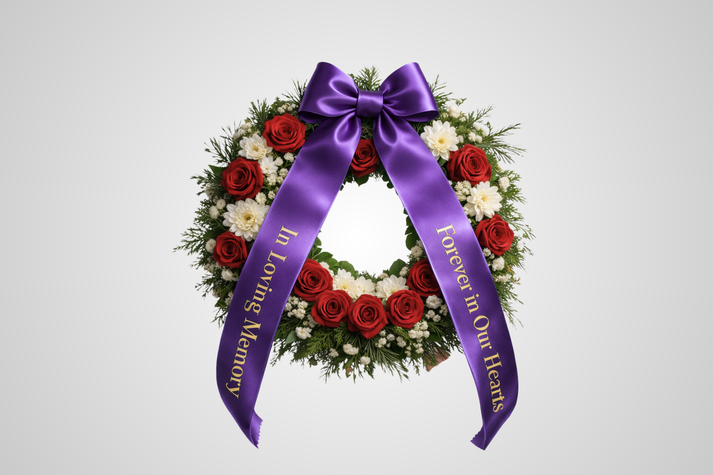 Ruban de bouquet en satin violet écologique avec impression personnalisée de JM Band®.