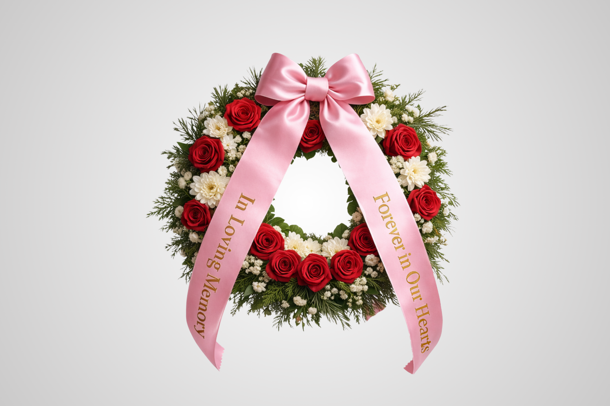 Ruban de bouquet en satin rose écologique imprimé avec un motif personnalisé de JM Band®.