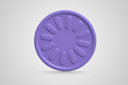 Jeton de boisson en relief avec un motif de fleur violette de JM Band®.