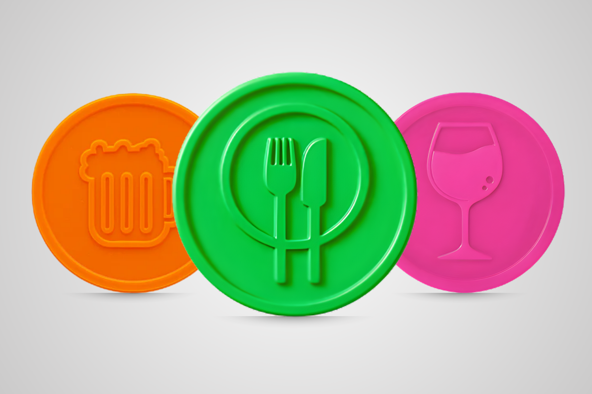 Jetons de caddie personnalisables avec logo | Service graphique gratuit Jetons de caddie personnalisables avec logo | Service graphique gratuit