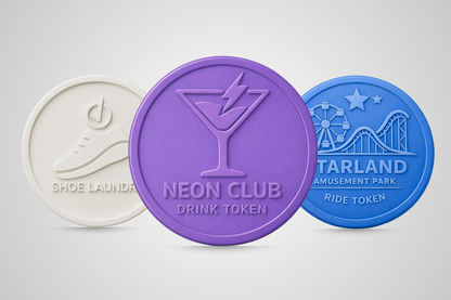 Jetons en plastique gaufré avec le logo de JM Band®.