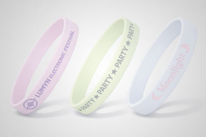 Bracelets en silicone phosphorescents avec impression JM Band®