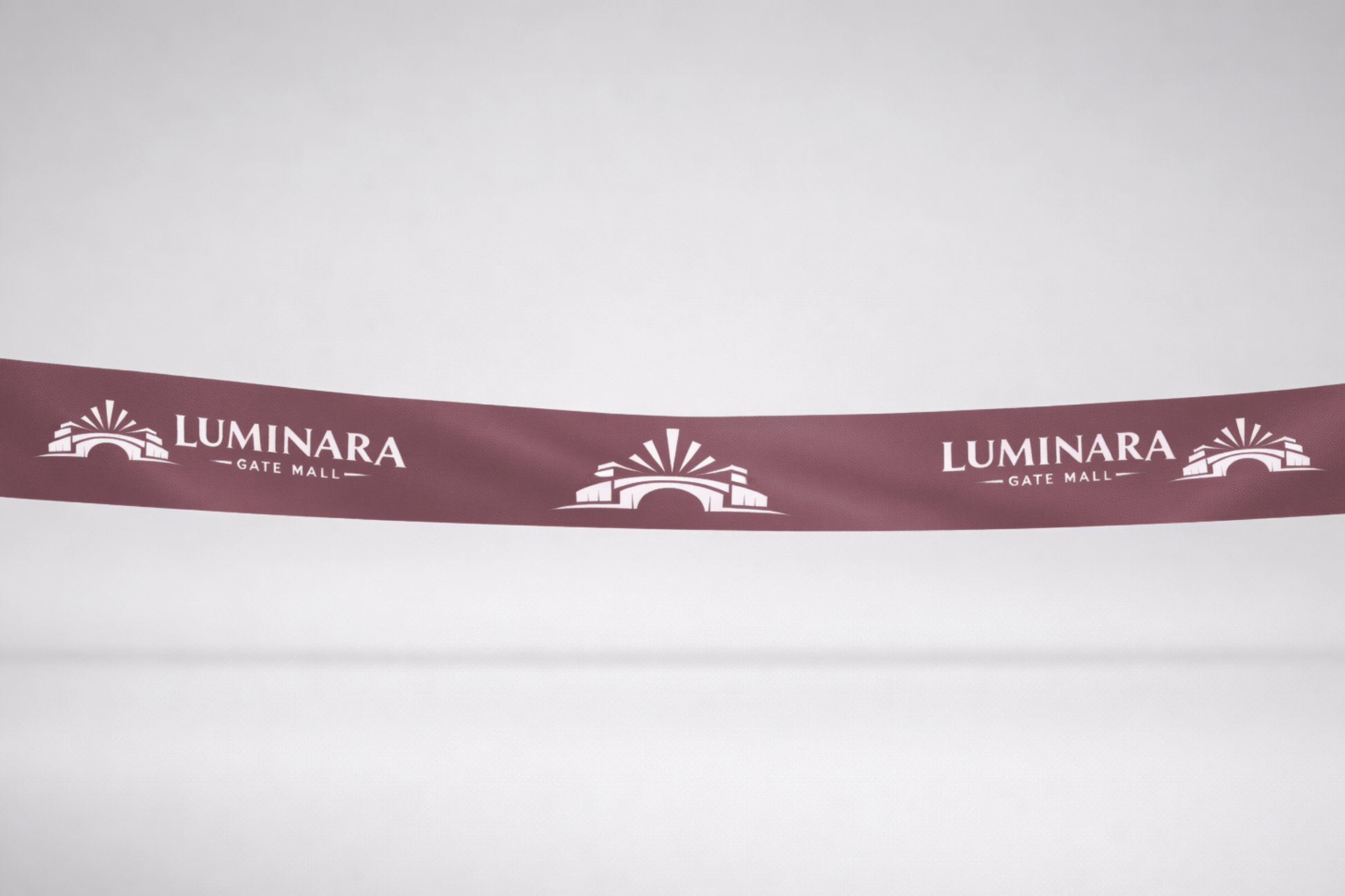 Ruban d'inauguration en satin ECO Bordeaux avec imprimé de JM Band®.