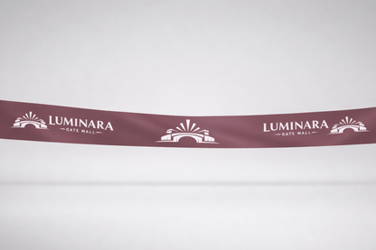 Ruban d'inauguration en satin ECO Bordeaux avec imprimé de JM Band®.