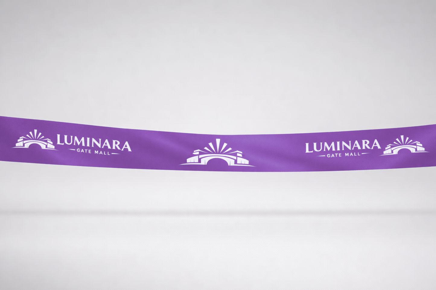 Ruban d'inauguration en satin écologique violet avec imprimé JM Band®.