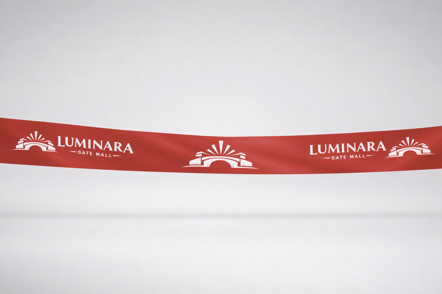 Ruban d'inauguration rouge en satin ECO imprimé par JM Band®.