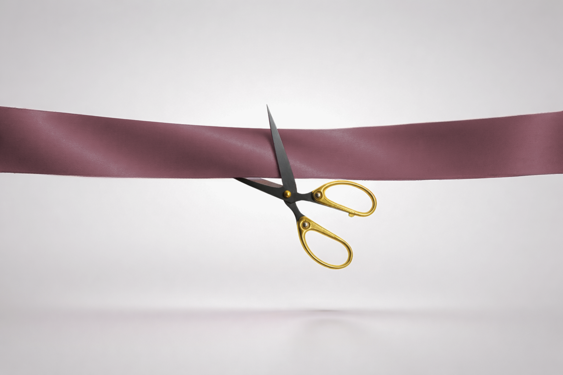 Ruban d'inauguration en satin ECO Bordeaux sans impression de JM Band®.