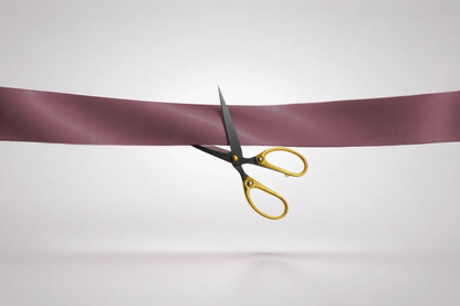 Ruban d'inauguration en satin ECO Bordeaux sans impression de JM Band®.
