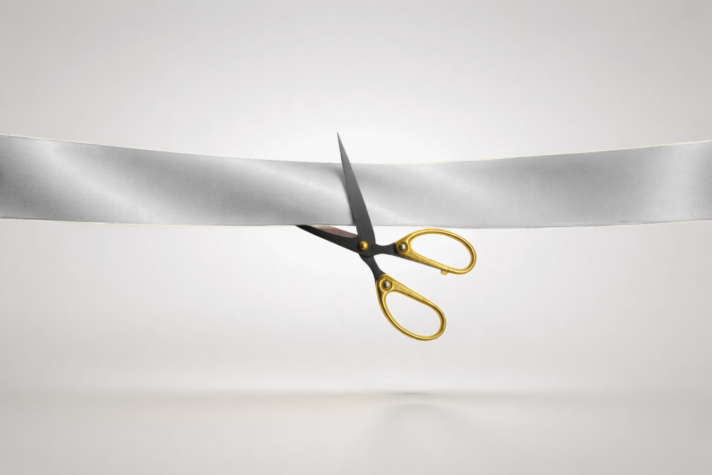Ruban d'inauguration en satin ECO gris sans impression de JM Band®.