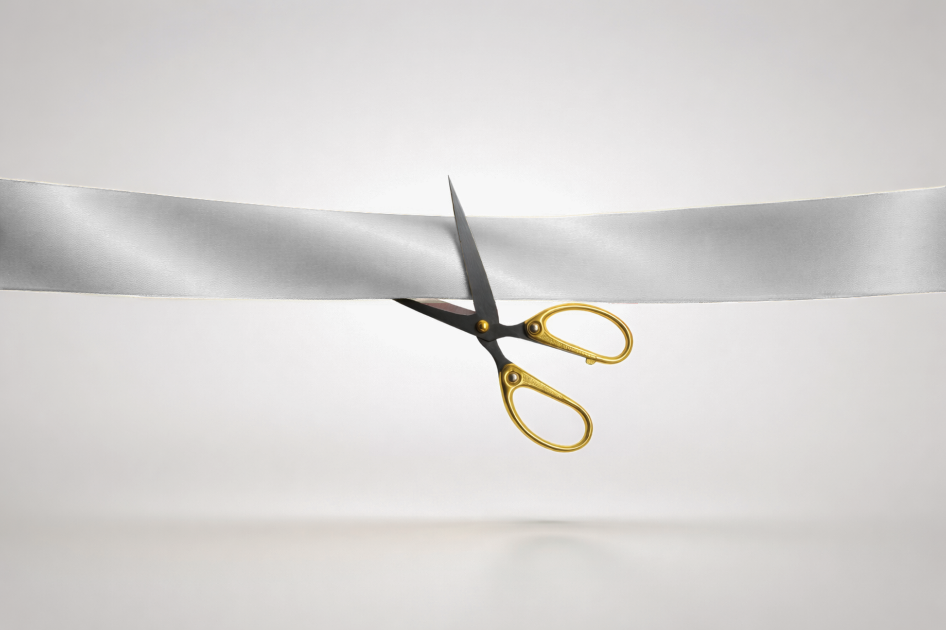 Ruban d'inauguration en satin ECO gris sans impression de JM Band®.