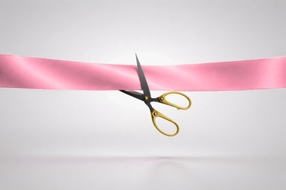 Ruban d'inauguration en satin rose écologique sans impression de JM Band®.