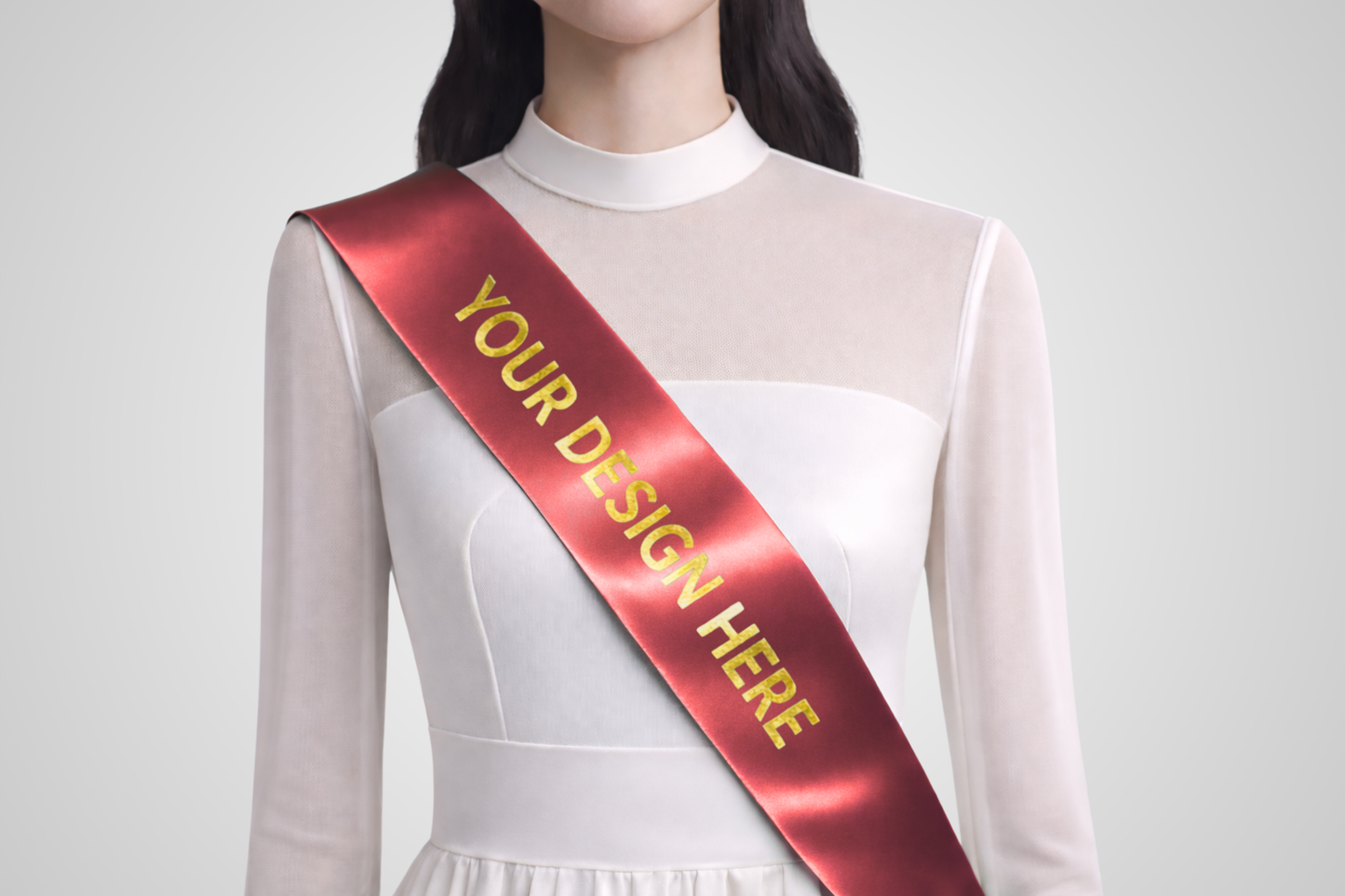 Écharpe rouge en satin écologique avec motif personnalisé de JM Band®.