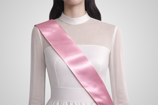Ceinture en satin rose écologique sans imprimé de JM Band®.