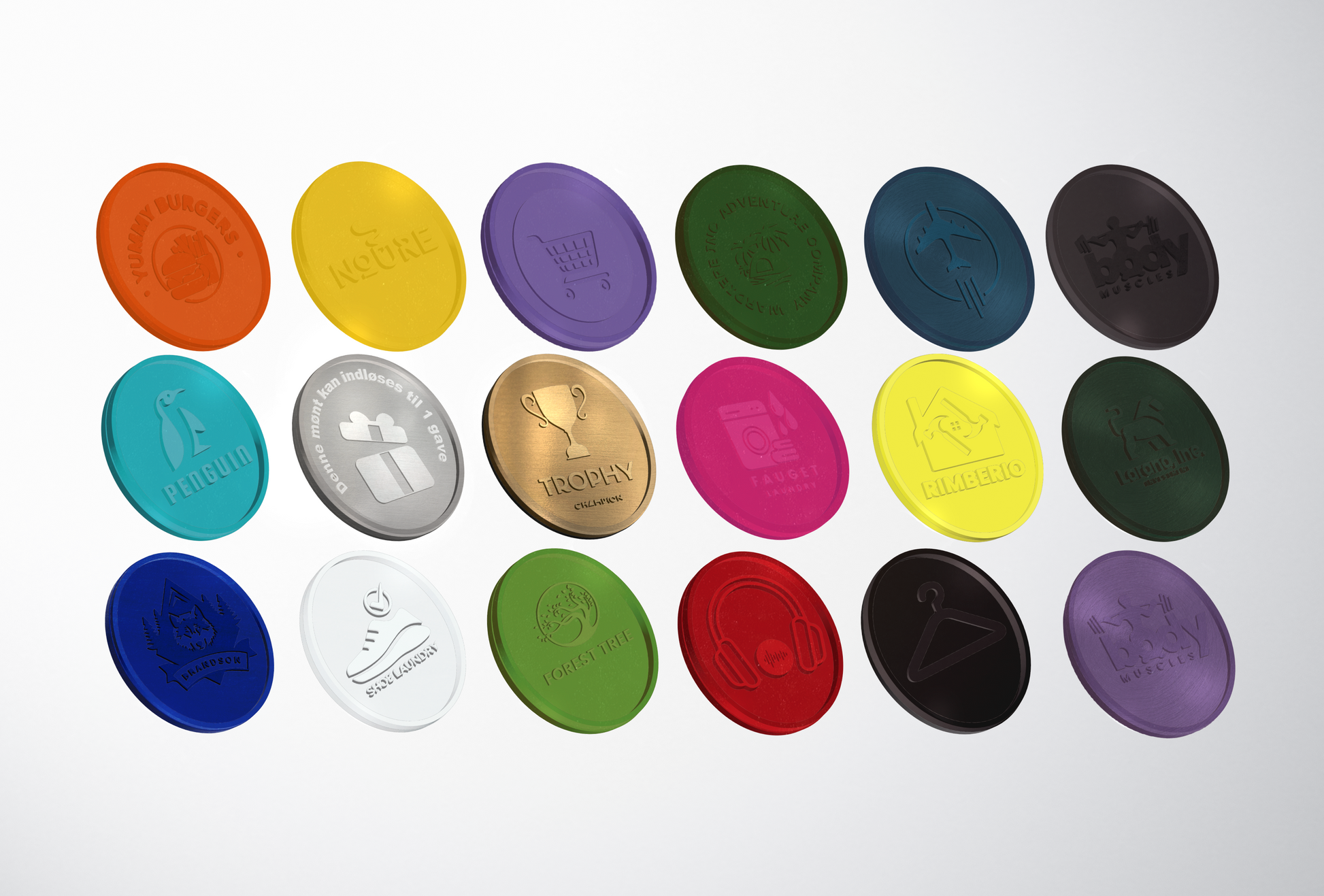 A photo of Embossed Plastic Tokens from JM Band®. Purchase Tokens in 23.30 mm here.