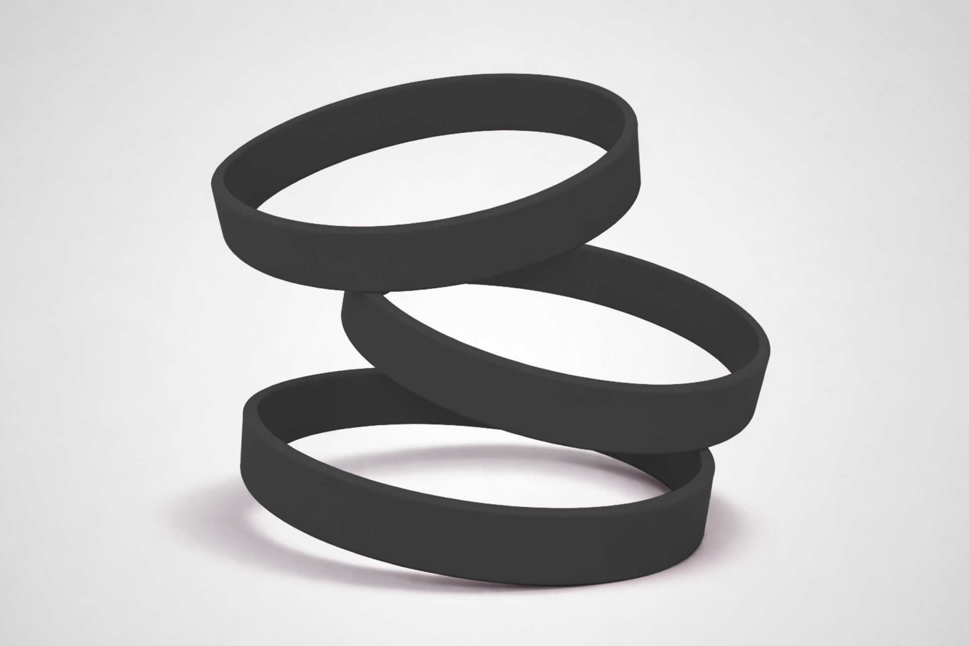 Bracelets en silicone noir uni. Achetez des bracelets en silicone sans impression chez JM Band®.