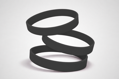 Bracelets en silicone noir uni. Achetez des bracelets en silicone sans impression chez JM Band®.