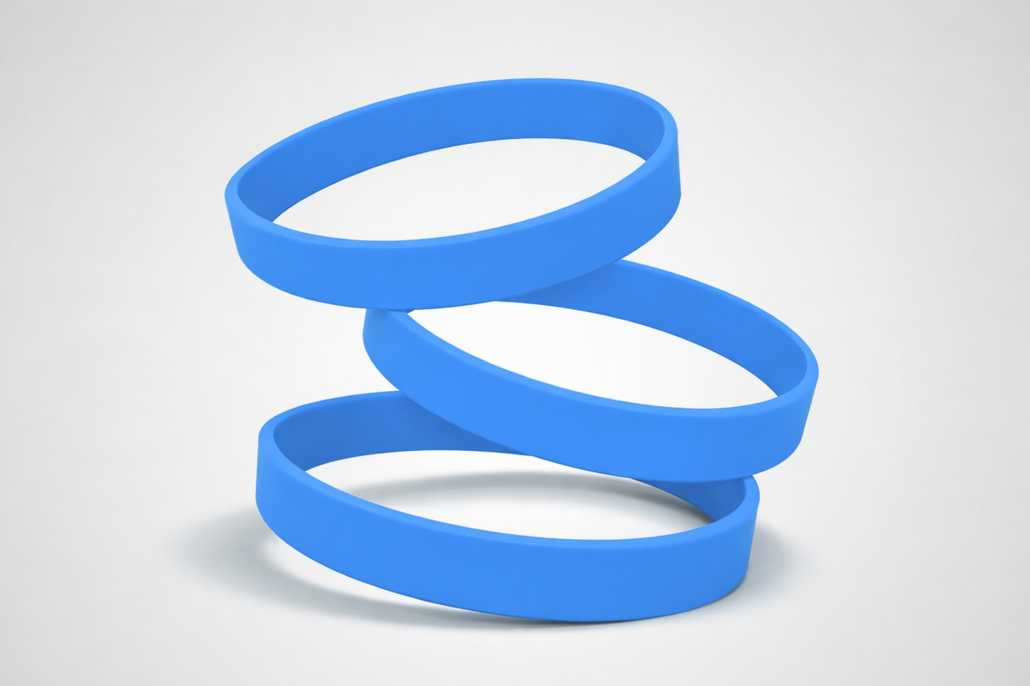 Bracelets en silicone bleu uni. Achetez des bracelets en silicone sans impression chez JM Band®.