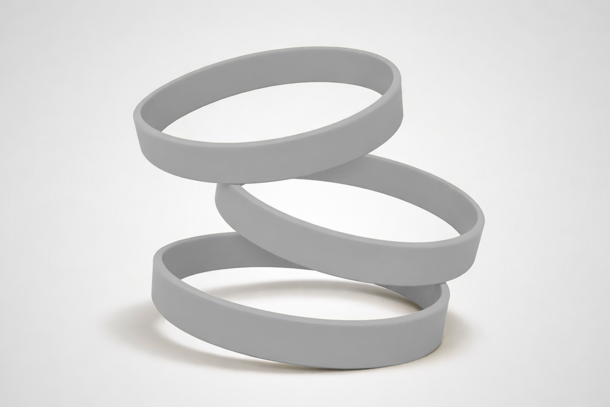 Bracelets en silicone gris uni. Achetez des bracelets en silicone sans impression chez JM Band®.