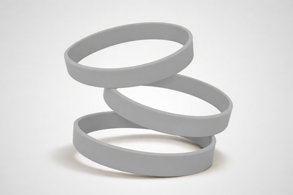 Bracelets en silicone gris uni. Achetez des bracelets en silicone sans impression chez JM Band®.