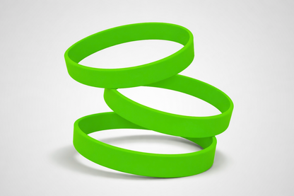 Bracelets en silicone vert uni. Achetez des bracelets en silicone sans impression chez JM Band®.