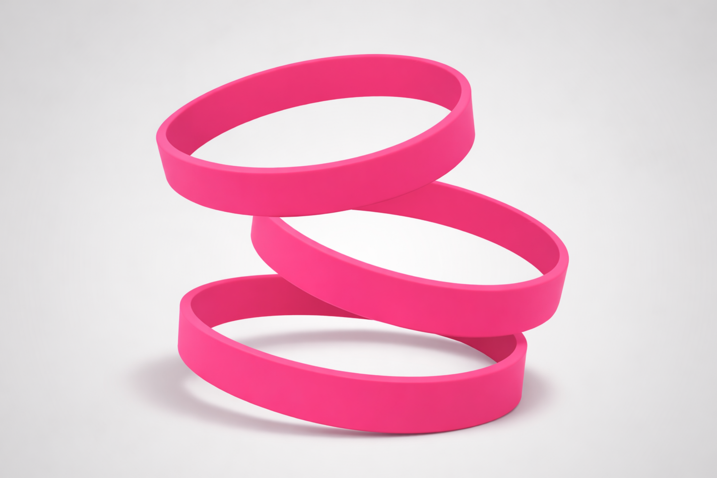 Bracelets en silicone rose uni. Achetez des bracelets en silicone sans impression chez JM Band®.