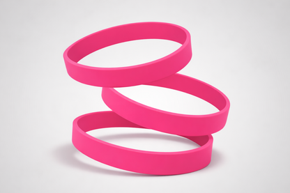 Bracelets en silicone rose uni. Achetez des bracelets en silicone sans impression chez JM Band®.