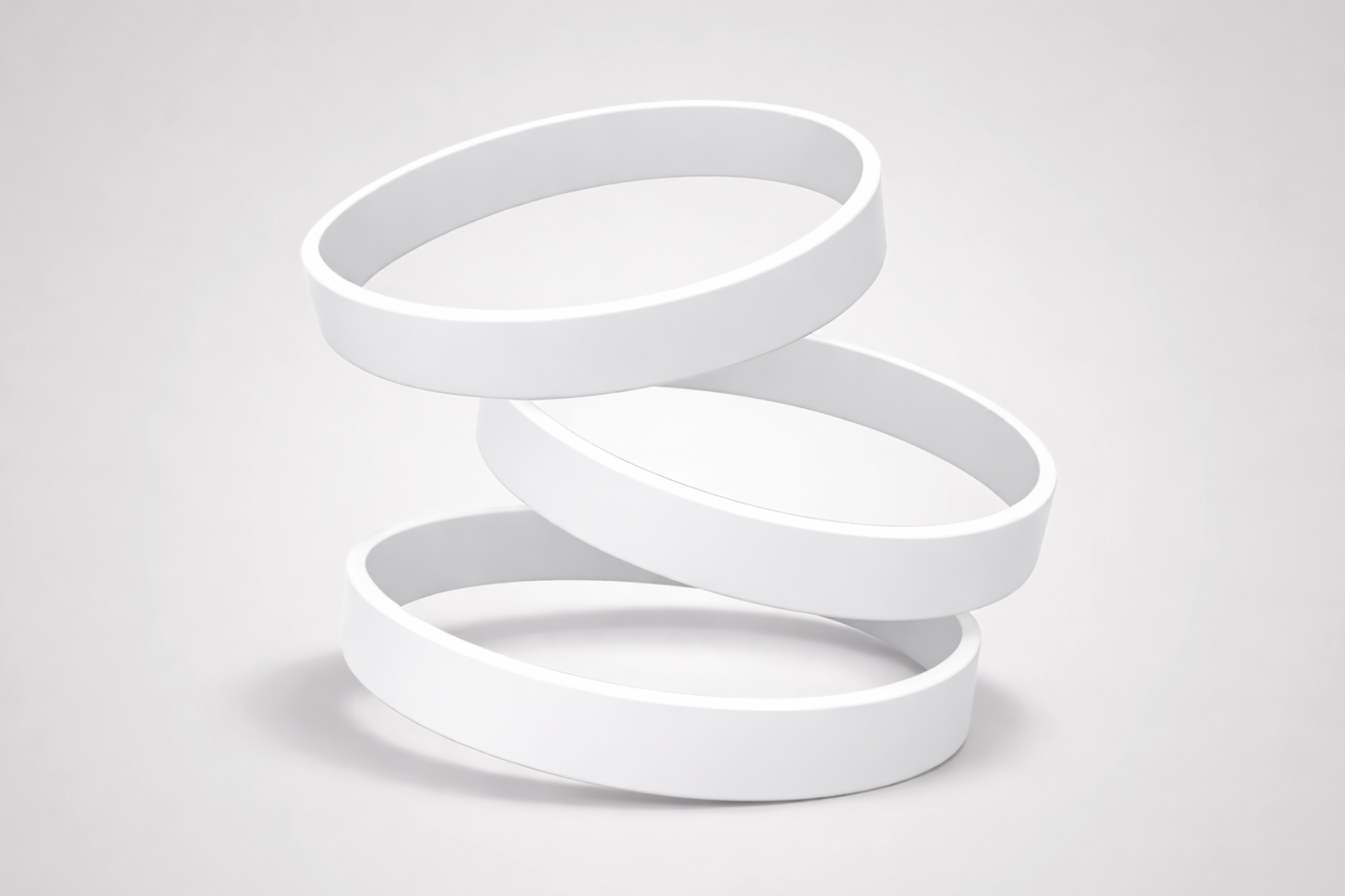 Bracelets en silicone blanc uni. Achetez des bracelets en silicone sans impression chez JM Band®.