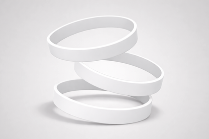 Bracelets en silicone blanc uni. Achetez des bracelets en silicone sans impression chez JM Band®.
