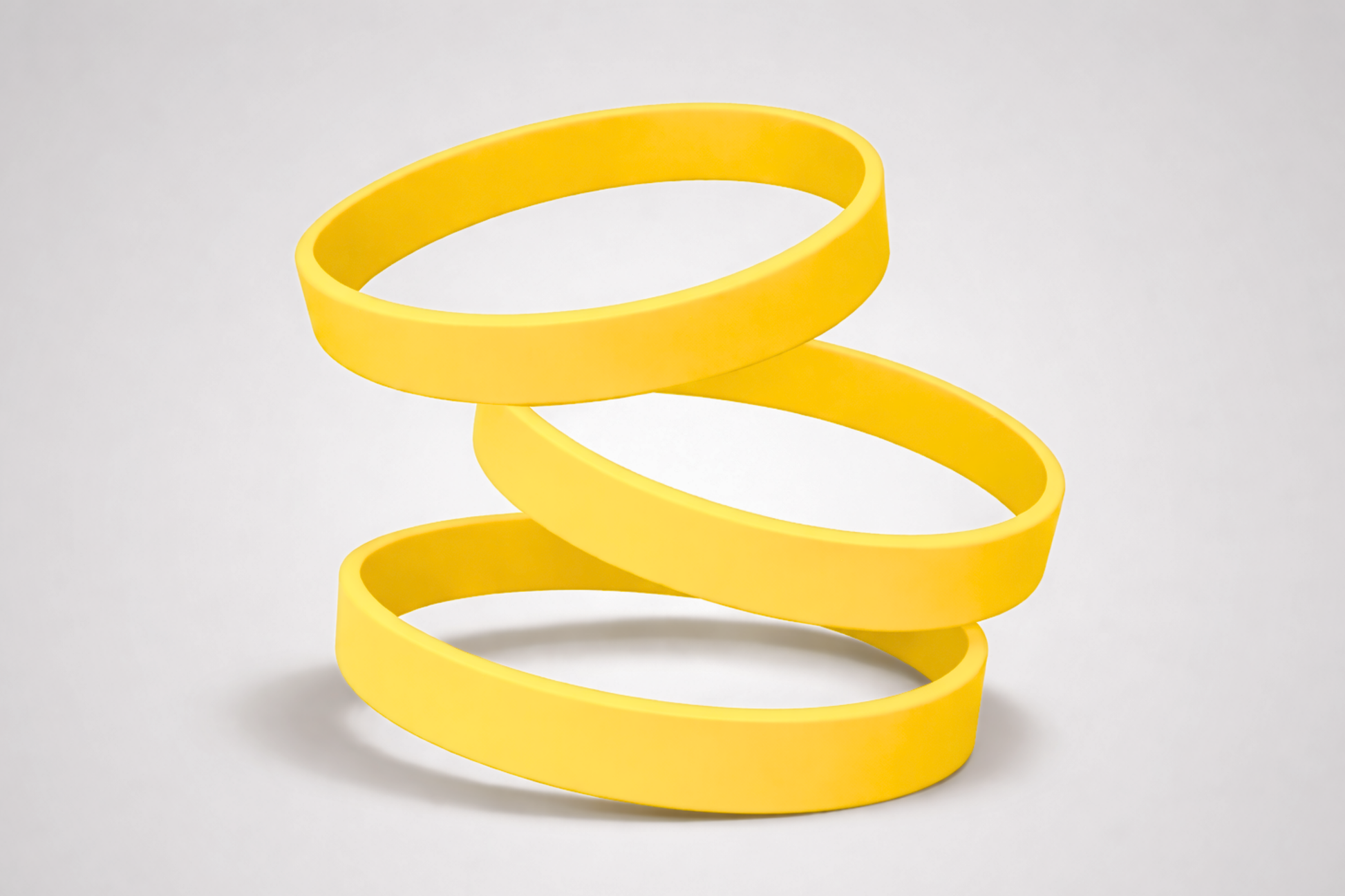 Bracelets en silicone jaune uni. Achetez des bracelets en silicone sans impression chez JM Band®.
