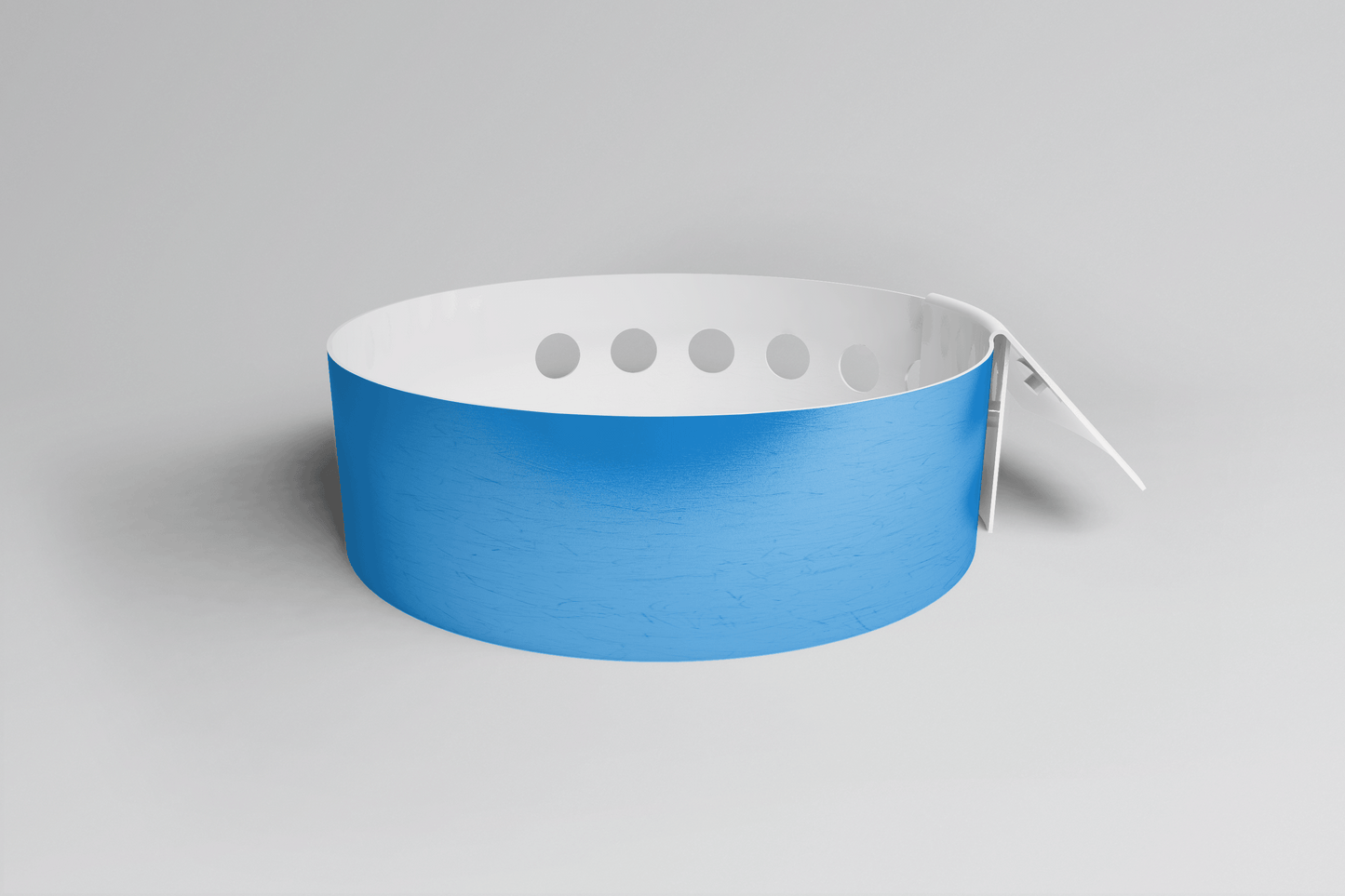 Bracelet uni en forme de L - Bracelet en vinyle uni JM Band® 1 bleu