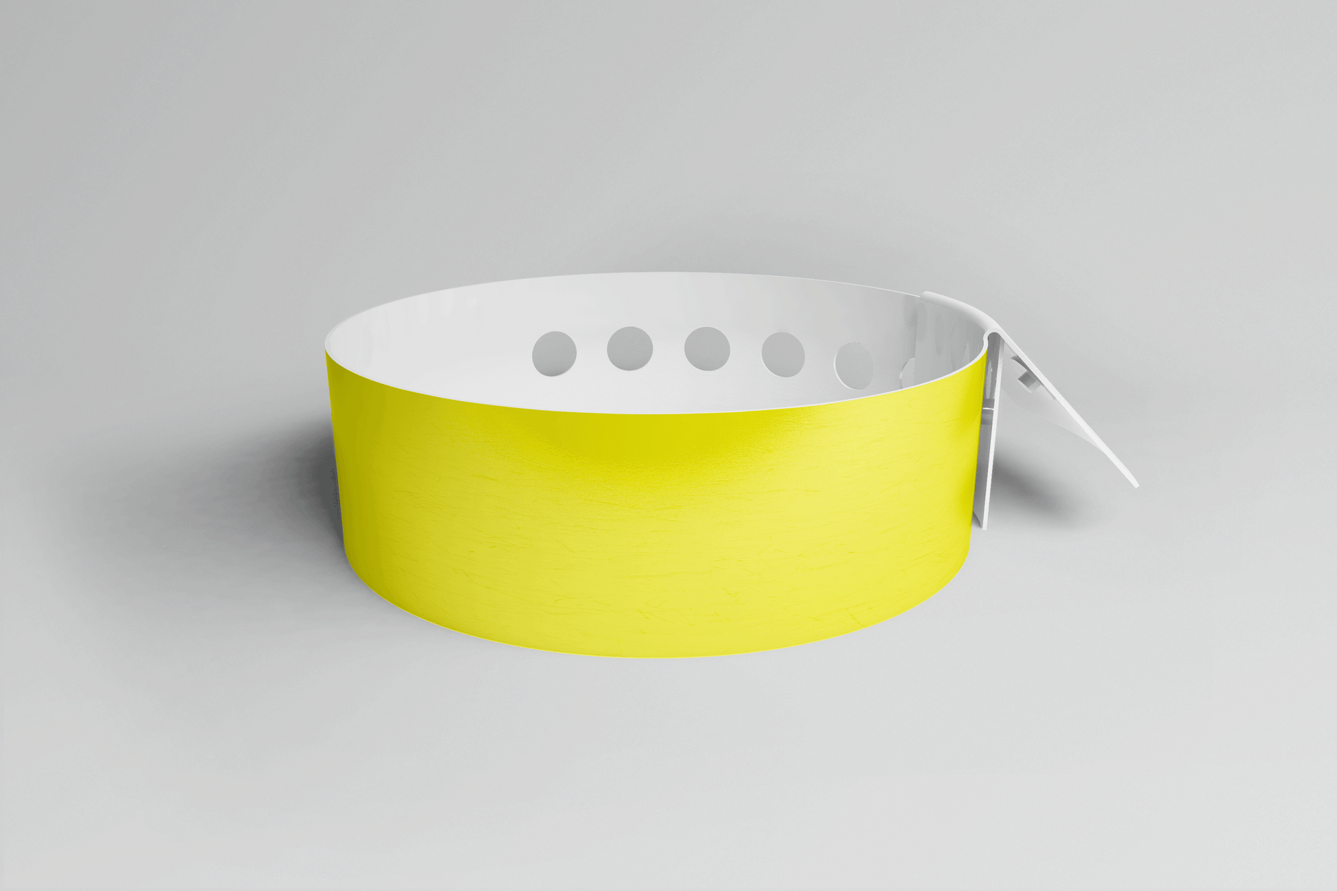 Bracelet uni en forme de L - Bracelet en vinyle uni JM Band® 1 jaune