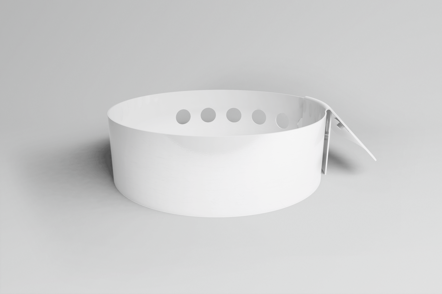 Bracelet uni en forme de L - Bracelet en vinyle uni JM Band® 1 blanc