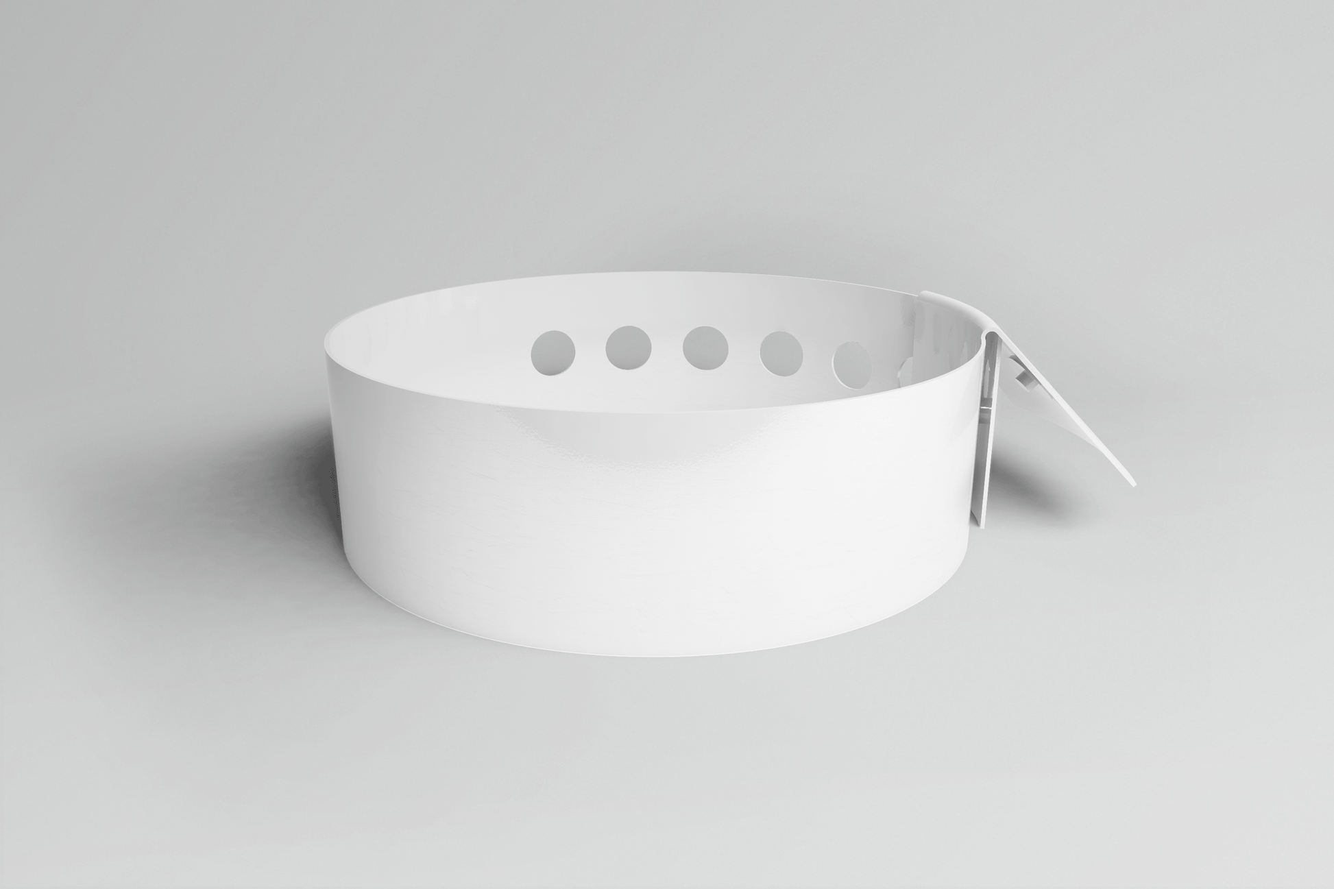 Bracelet uni en forme de L - Bracelet en vinyle uni JM Band® 1 blanc