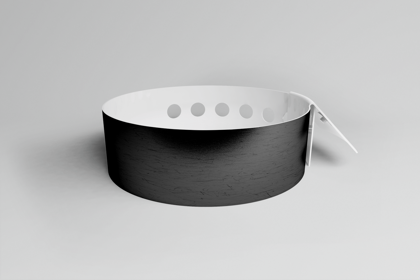 Bracelet uni en forme de L - Bracelet en vinyle uni JM Band® 1 Noir