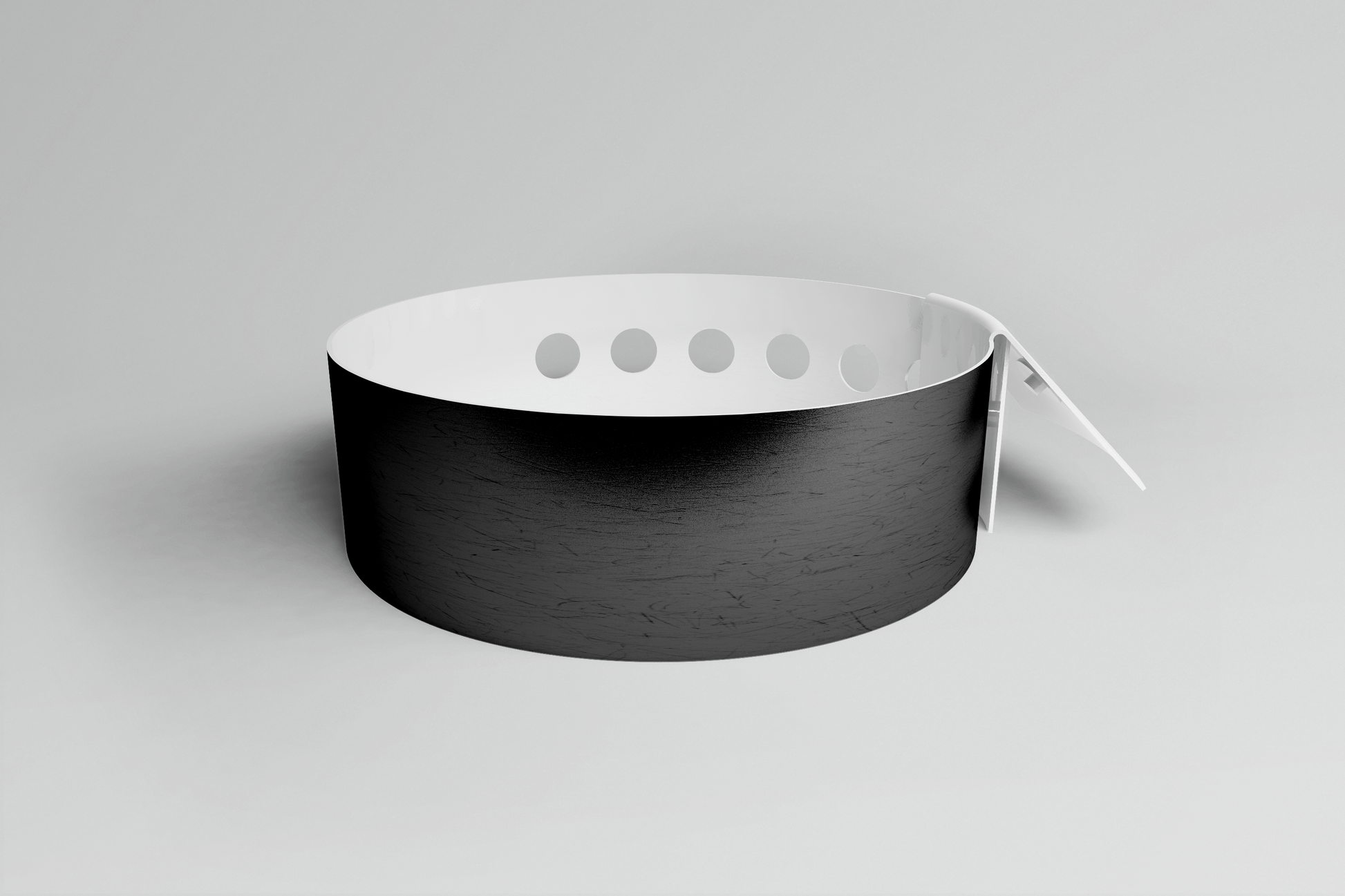 Bracelet uni en forme de L - Bracelet en vinyle uni JM Band® 1 Noir