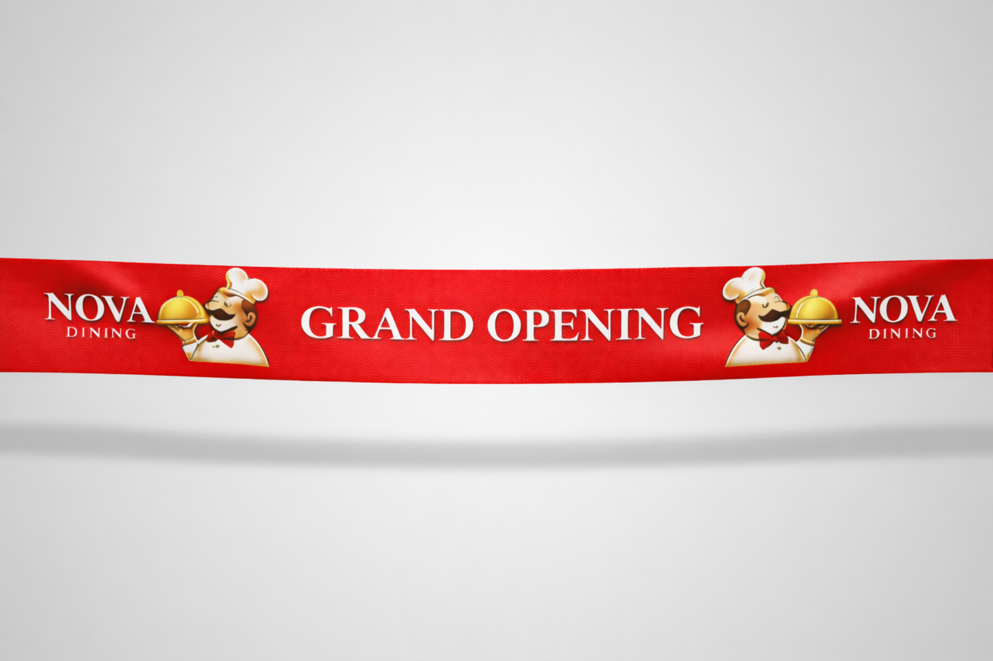 Ruban rouge d'inauguration avec impression couleur personnalisée de JM Band®.