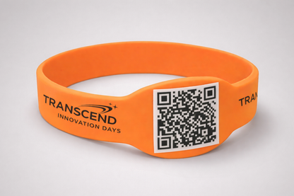 Photo de bracelets en silicone avec code QR de JM Band®. Achetez des bracelets en silicone de 12 mm ici.