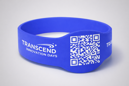 Photo de bracelets en silicone avec code QR de JM Band®. Achetez des bracelets en silicone de 18 mm ici.