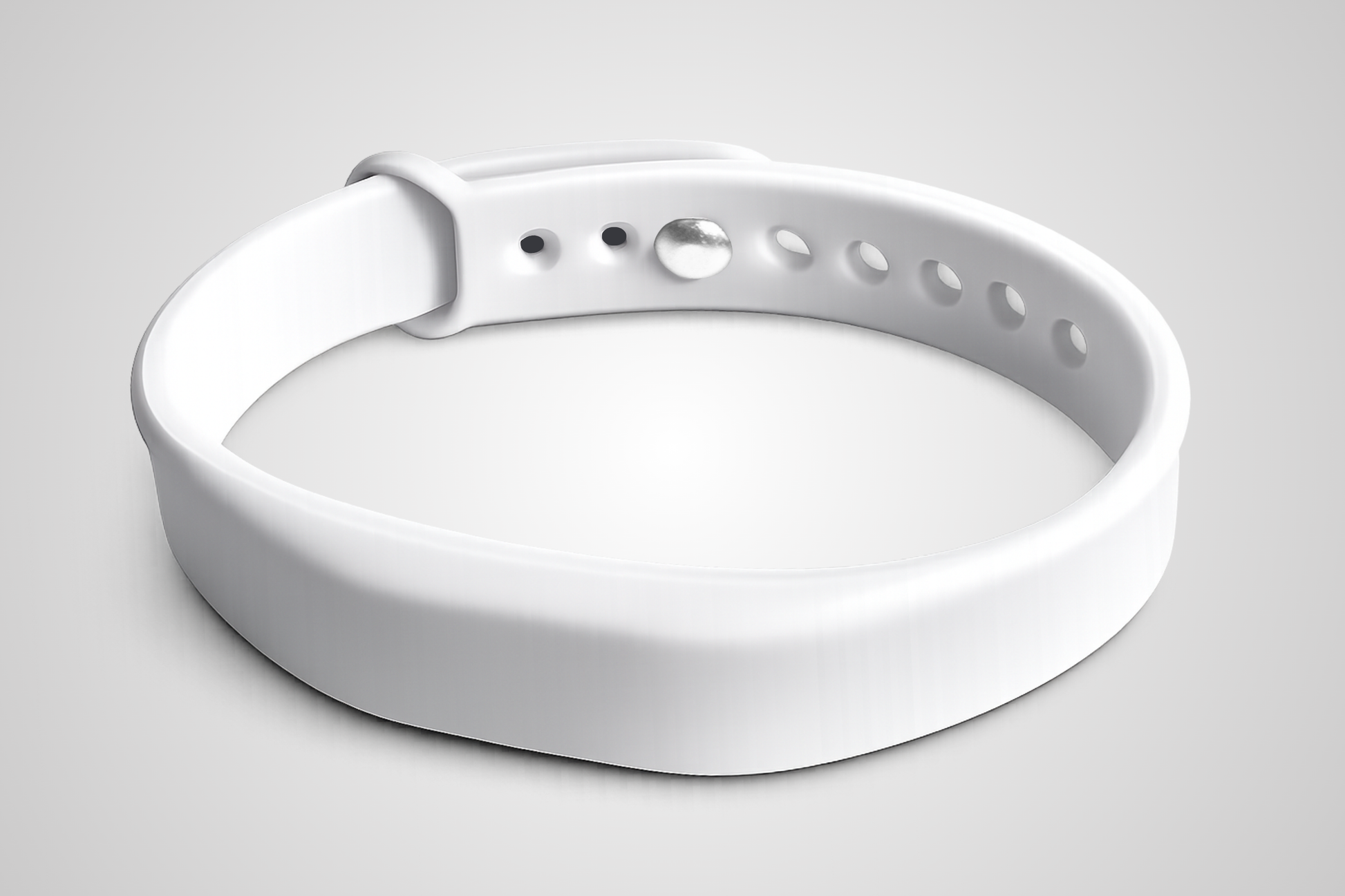White silicone bracelet with NFC and adjustable strap - JM Band®