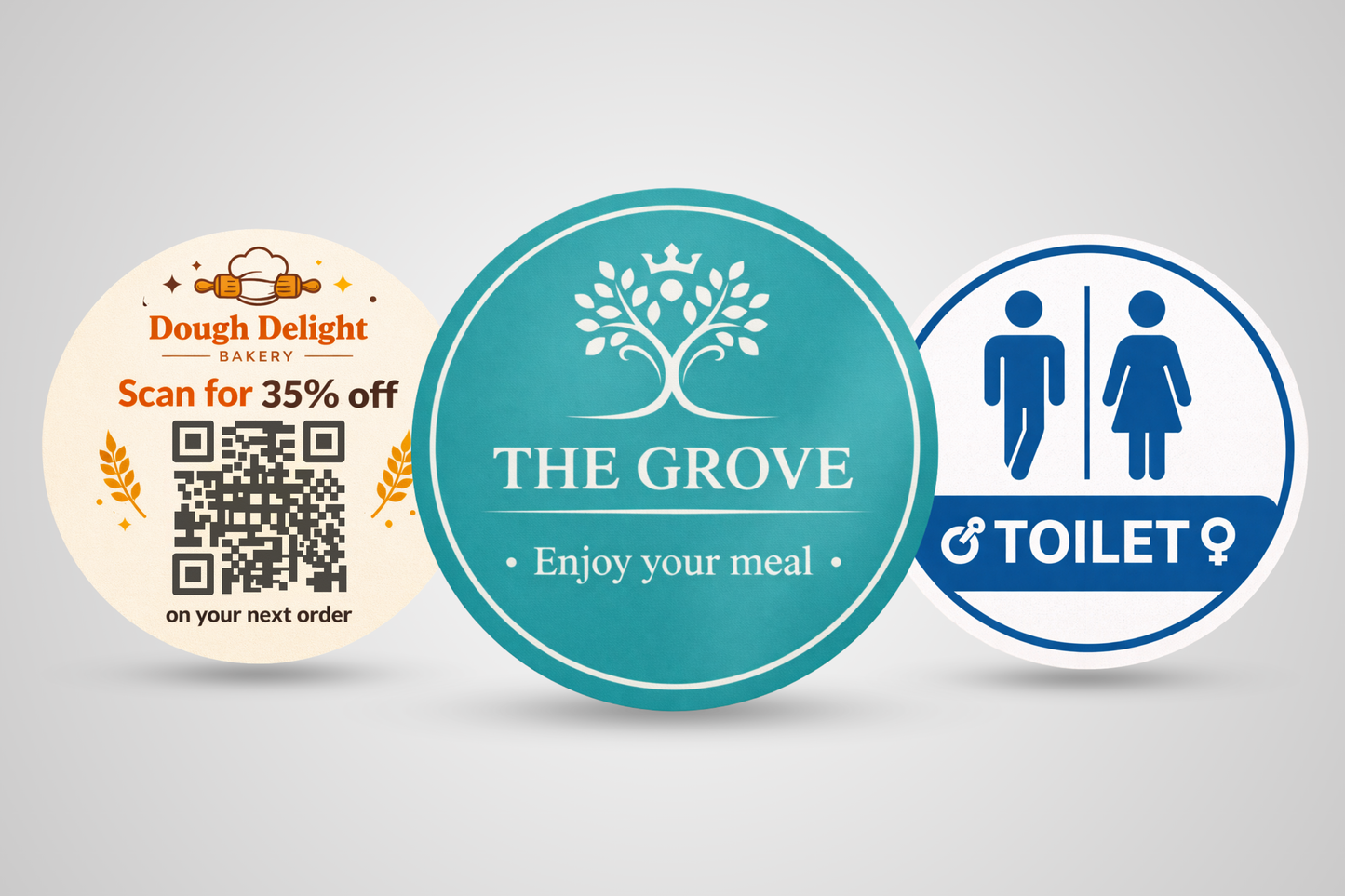 A photo of printed stickers for businesses - JM Band®