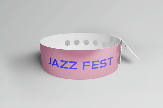 Bracelets en vinyle imprimé - Bracelets en vinyle en forme de L JM Band® 1 Rose