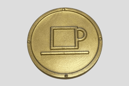 Embossed Plastic Tokens in Stock Tokens JM Band EU 1 Coffee Gold 